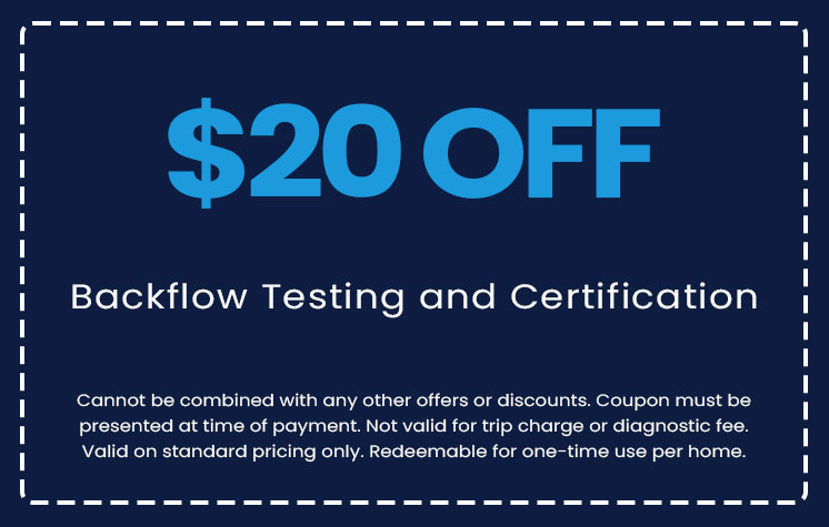 Discounts on Backflow Testing and Certification